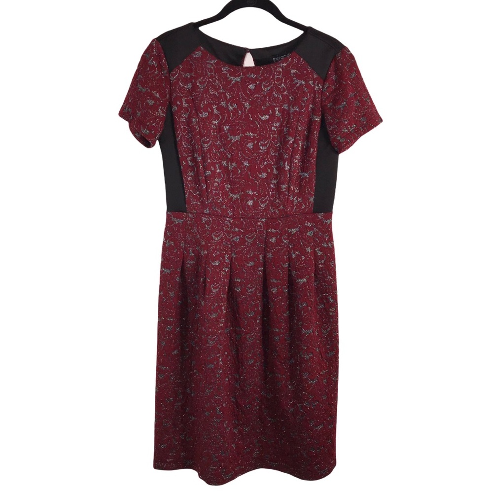Red Lace Silver Bling Print Dress